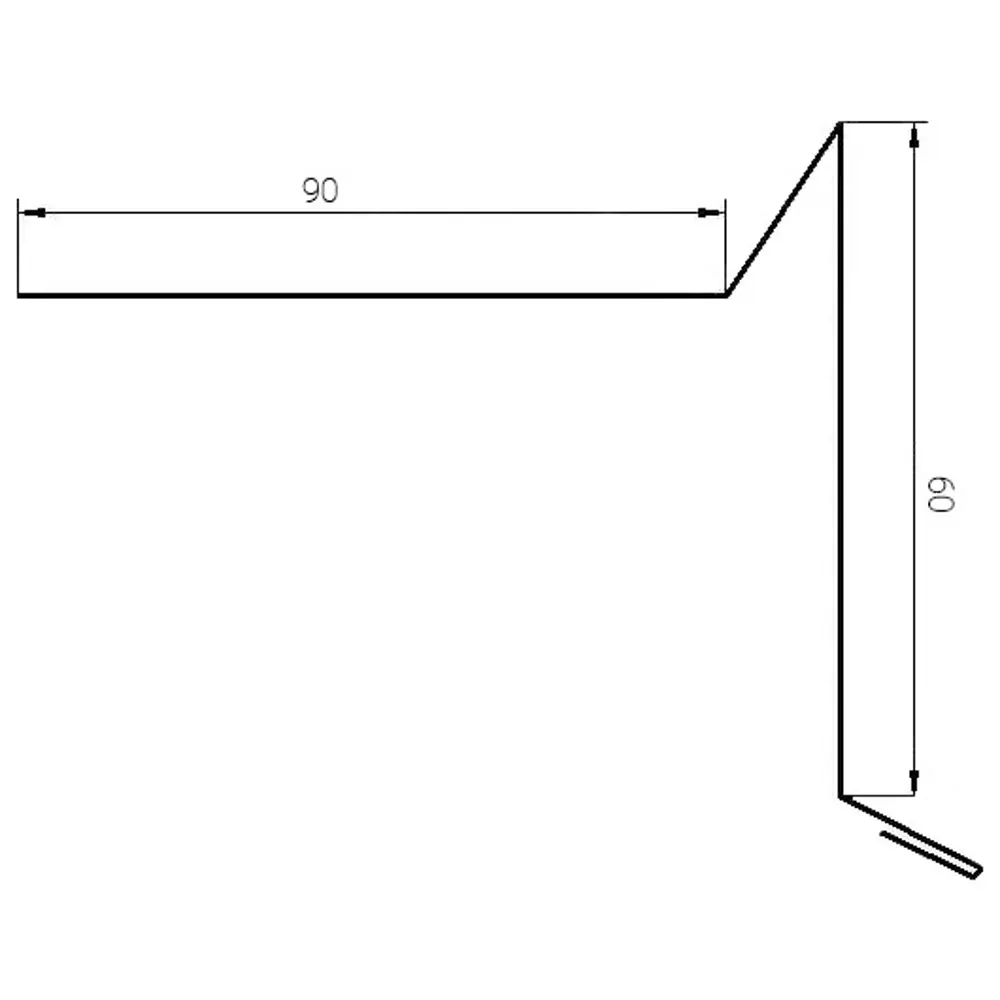 Планка ветровая для гибкой кровли 60x90 мм 2 м 0.4 мм RAL 7024 темно-серый Santreyd STLM-2072169 - Вид №1
