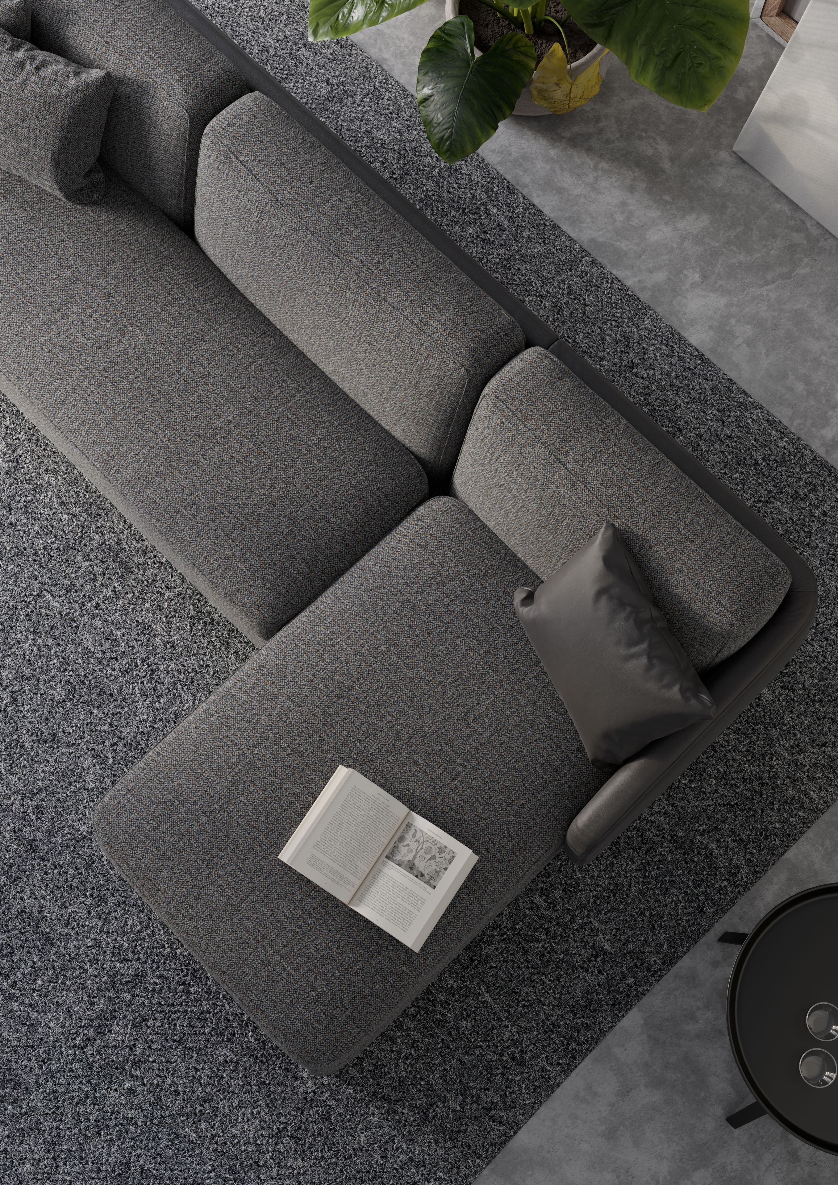 Двуспальный диван-кровать из ткани с полуостровом Milano Bedding VIVIEN ARCH-00087513 - Вид №1