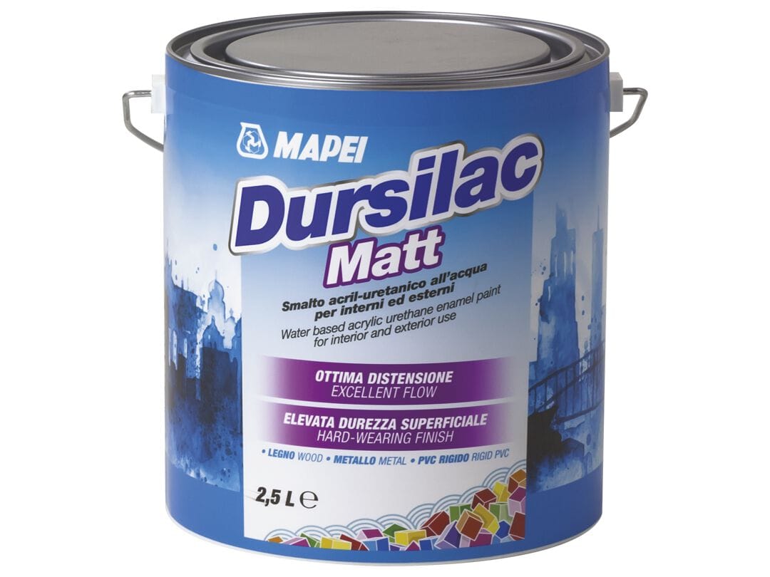 Водная эмаль для внутреннего и наружного применения MAPEI DURSILAC MATT ARCH-00095106