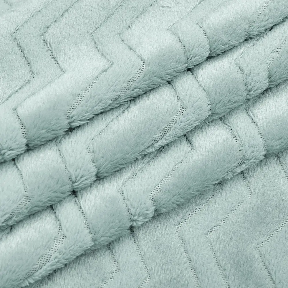 Плед Зигзаг 200x220 см фланель цвет ментол TEXREPUBLIC STLM-2143925 - Вид №2