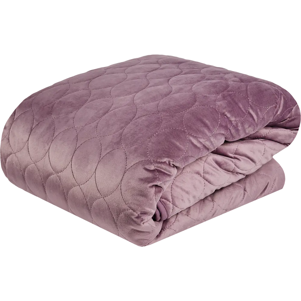 Покрывало Овалы 220x240 см, велюр, цвет сирень Бельвита STLM-2149414