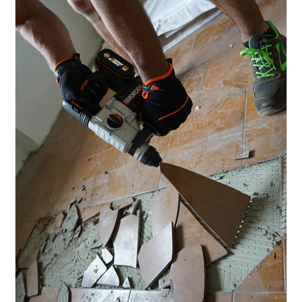 Перфоратор аккумуляторный SDS-plus Worx WX392, 20 В Li-ion 2x4 Ач, 2.2 Дж STLM-2159529 - Вид №10