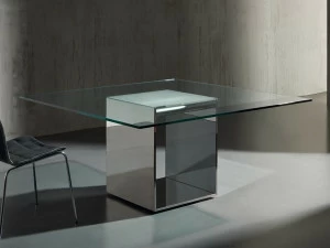 ACERBIS Квадратный стол из нержавеющей стали и стекла