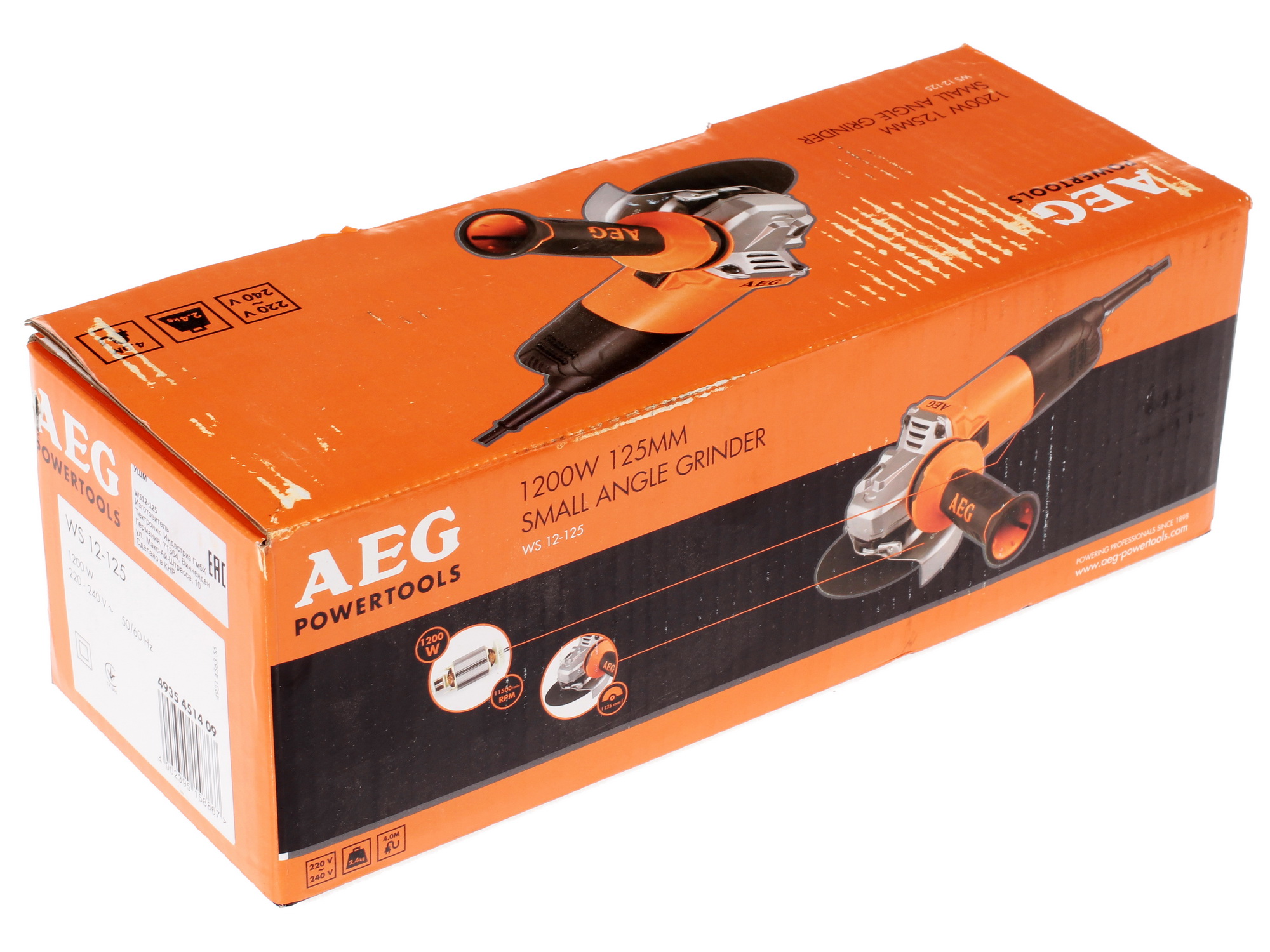 Углошлифовальная машина (УШМ) AEG WS12-125 1064691 STDN-0073573 - Вид №8