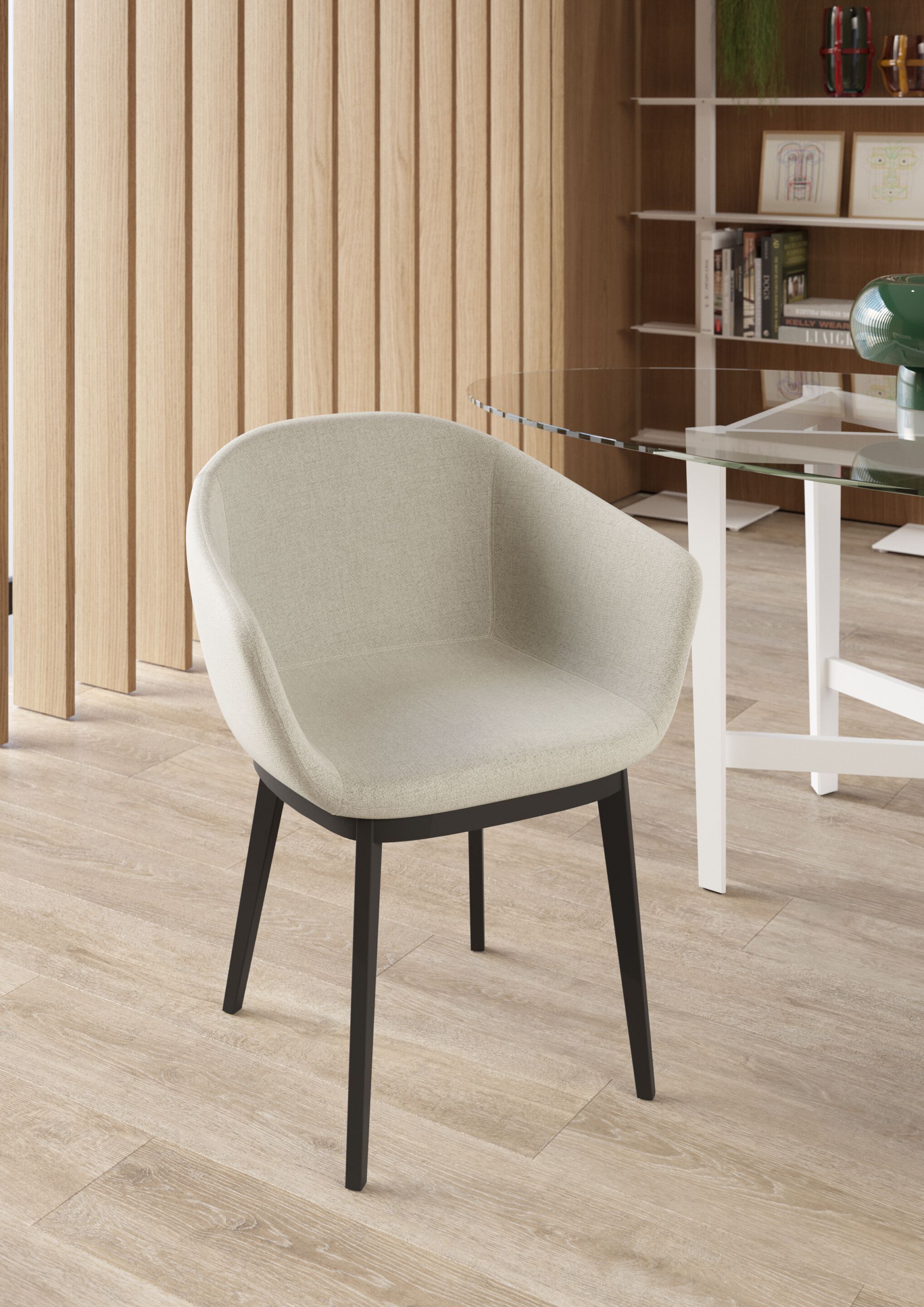 Тканевое кресло с подлокотниками и основанием из бука BBB LUCREZIA ARCH-00090458 - Вид №4