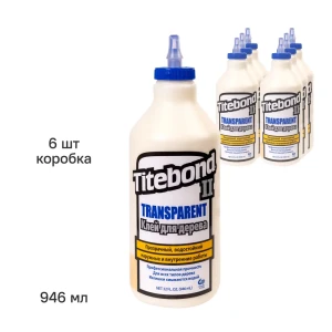 91616463 Клей столярный Titebond II Transparent влагостойкий прозрачный 946 мл 6 шт STLM-1407977