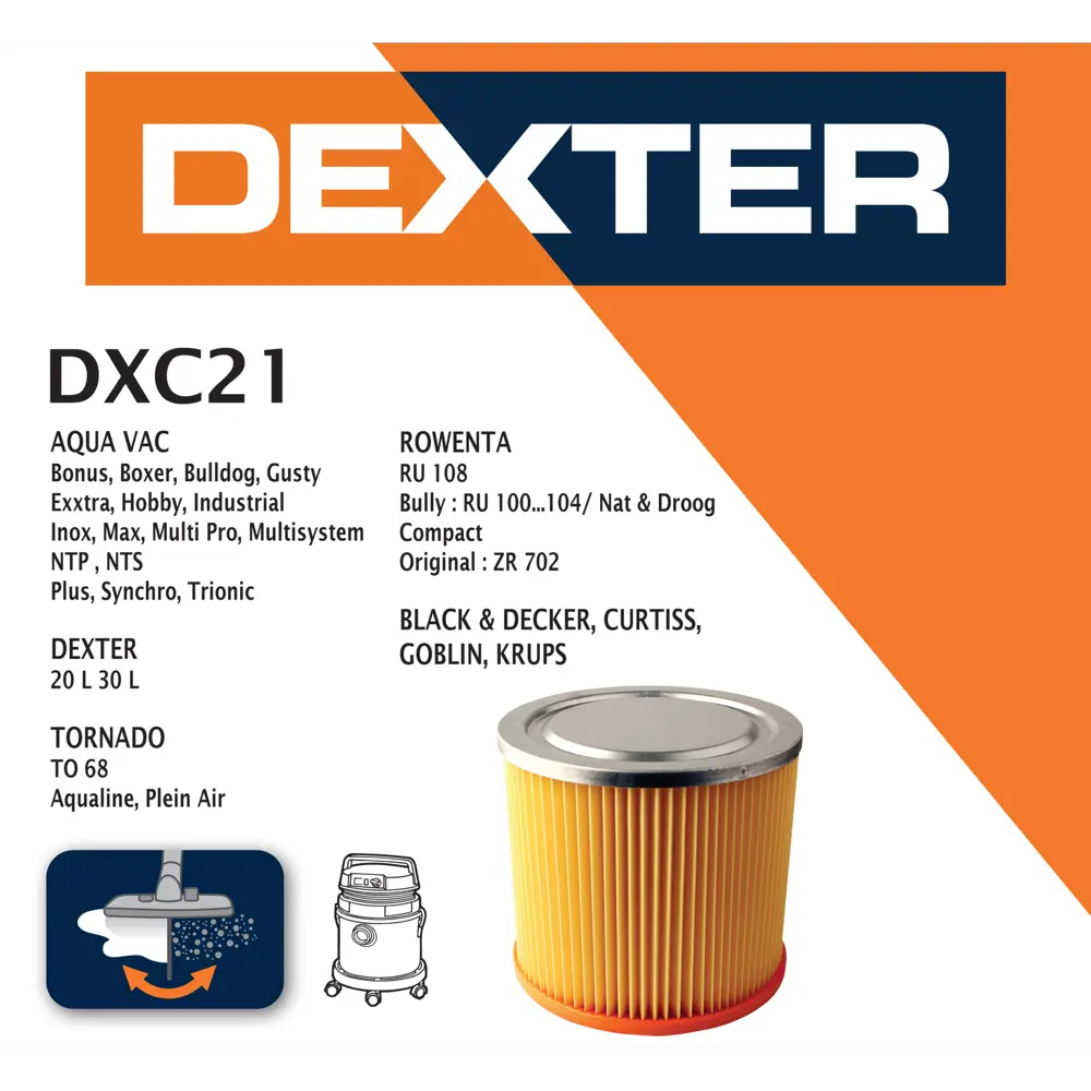 Фильтр Dexter DXC21, для пылесосов Dexter STLM-2170008 - Вид №6