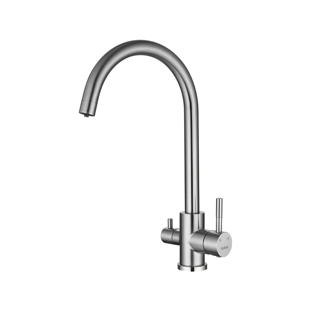 Смеситель для кухни Haiba с поворотным изливом и сатинированным покрытием 89396810 STLM-1578915 - Вид №1