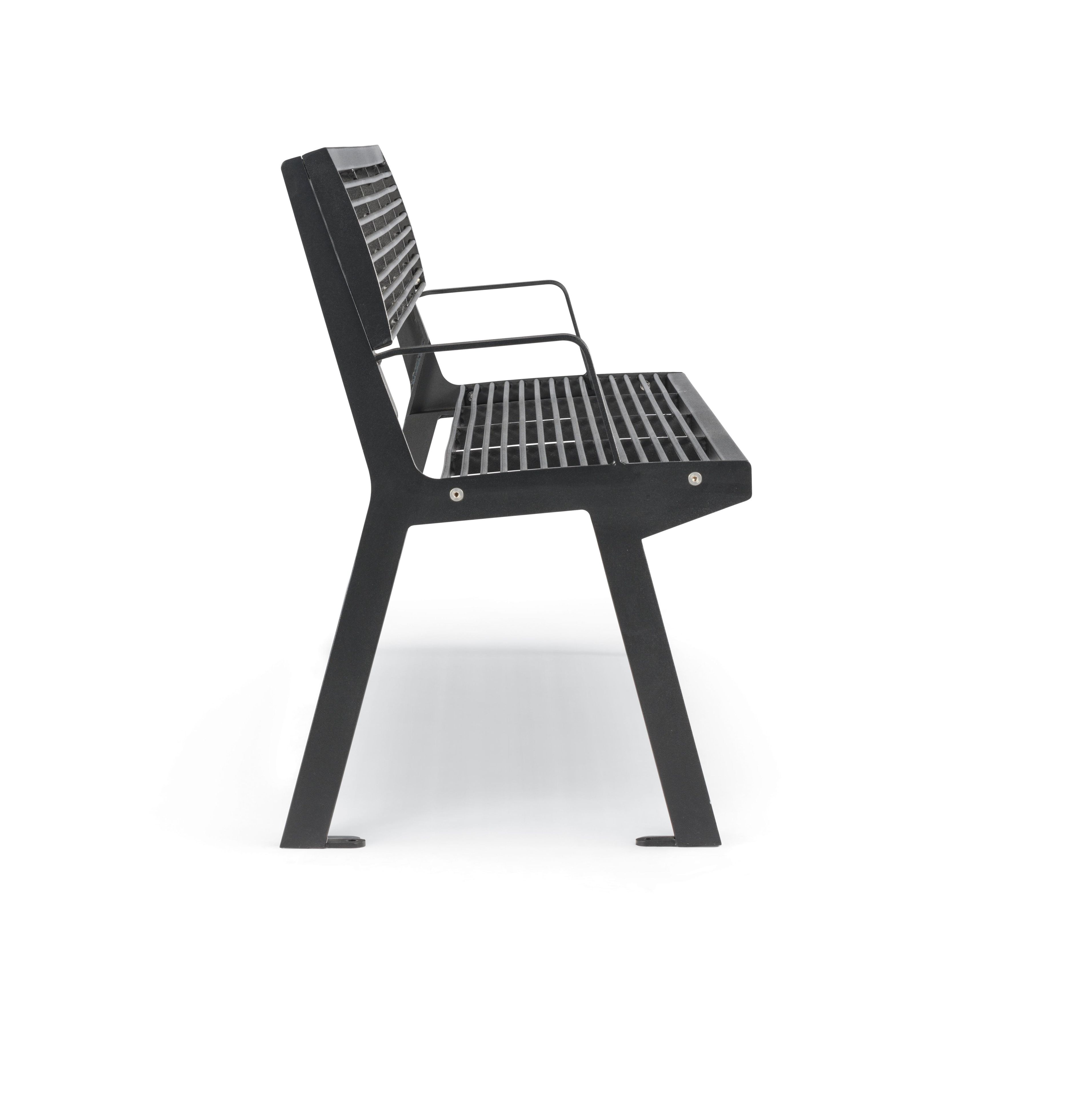 Стальная скамья со спинкой с подлокотниками City Design Noale ARCH-00008550