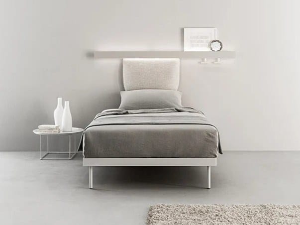 Алюминиевая односпальная кровать с мягким изголовьем Caccaro Groove ARCH-00119492