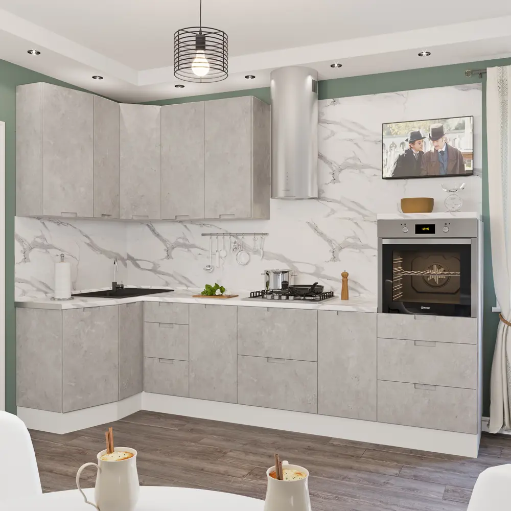 Фальшпанель для кухонного шкафа Берлин 58x76.8 см Delinia ID МДФ цвет серый STLM-2179440 - Вид №12