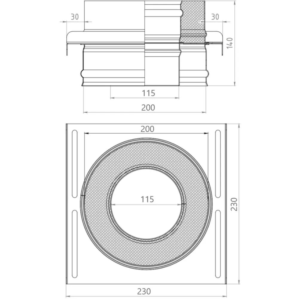 Площадка монтажная Металлик и Ко оцинкованная сталь/1 мм D115x200 мм STLM-2146694 - Вид №4