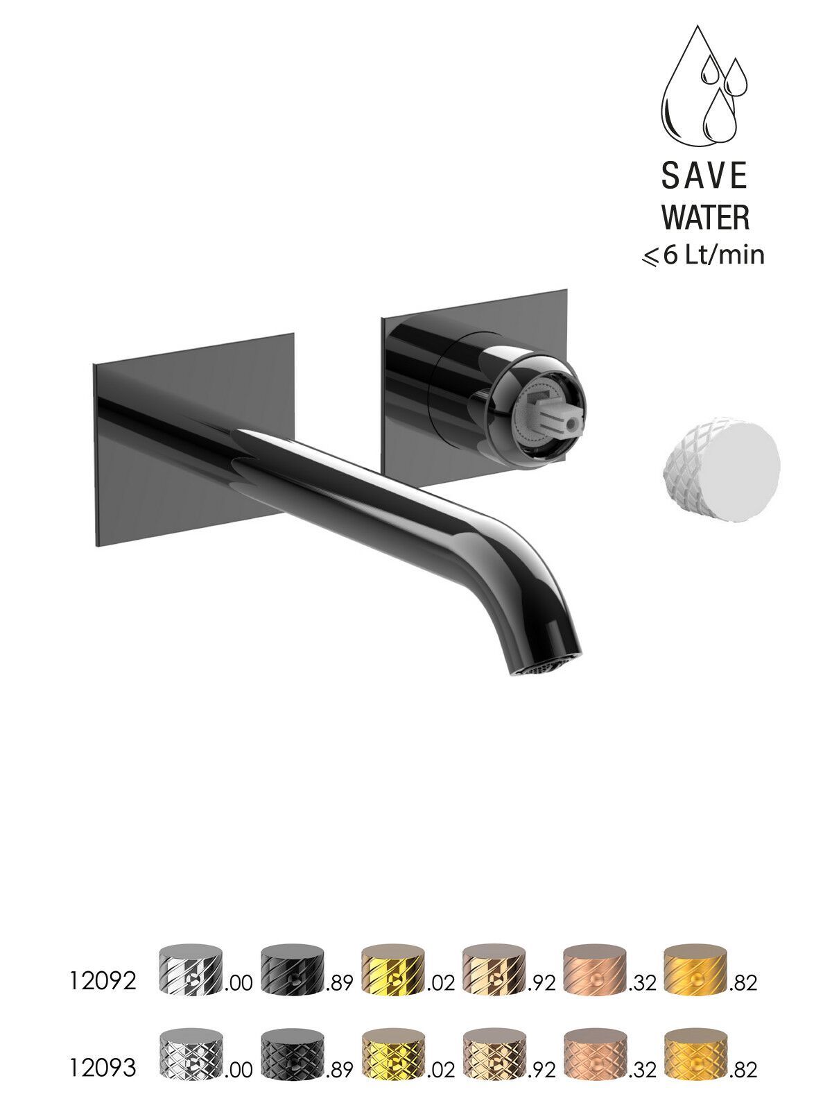 Настенный смеситель для раковины без слива с ограничителем расхода Rubinetterie Frattini Pepe XLS ARCH-00093332 - Вид №19