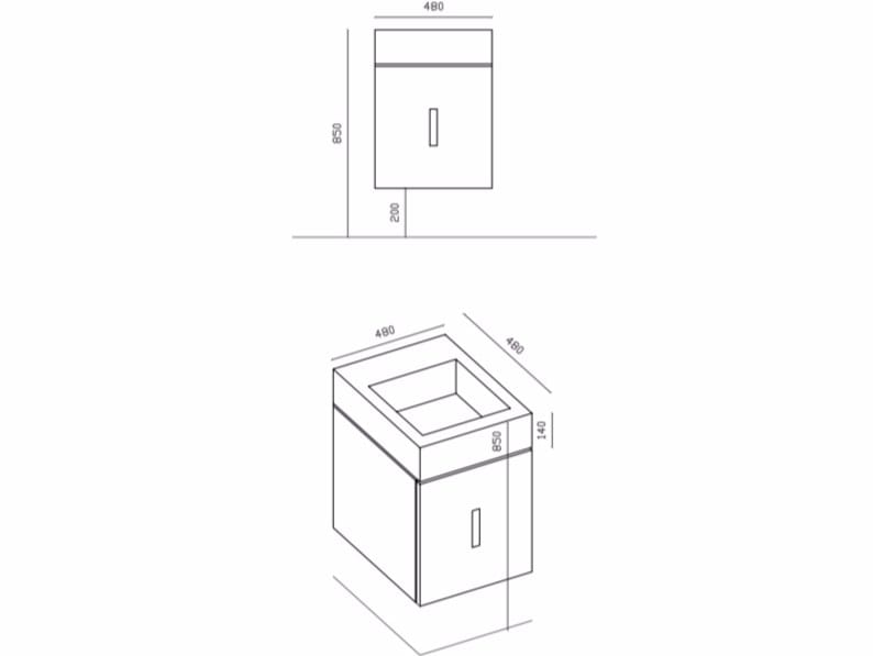 Шкаф для умывальника с дверцами Galassia плюс дизайн ARCH-00048223 - Вид №2