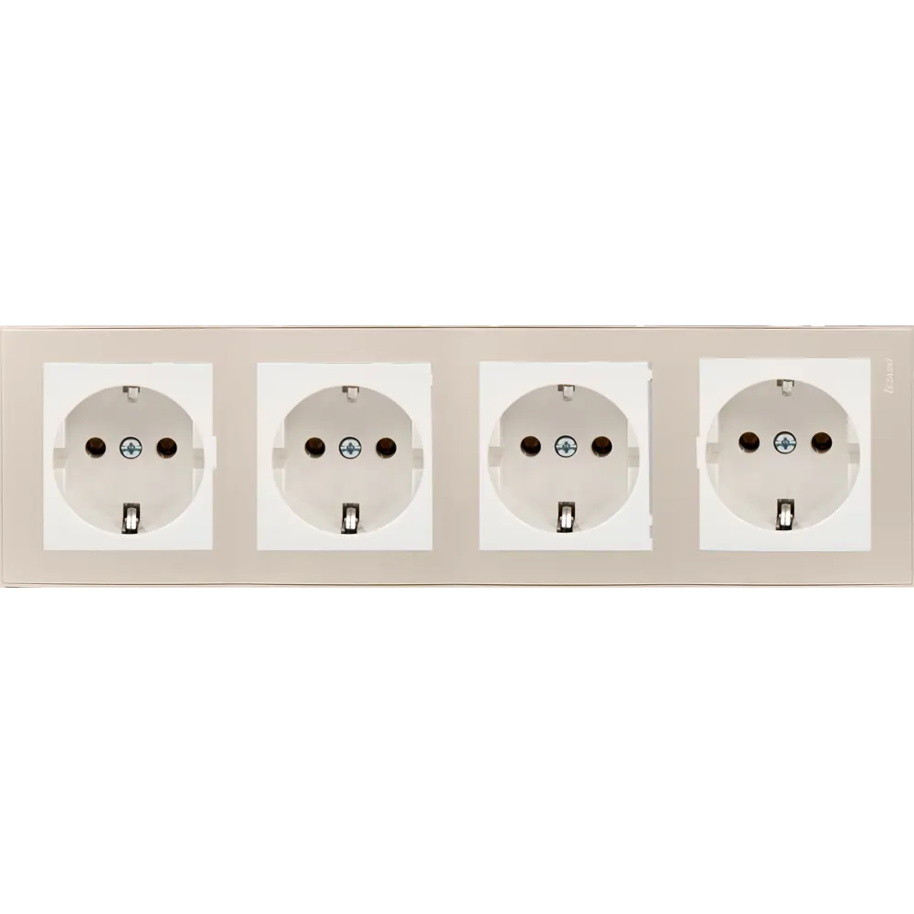 Рамка для розеток и выключателей Lezard вертикальная 4 поста цвет жемчужно-белый Rain STLM-2190235 - Вид №4