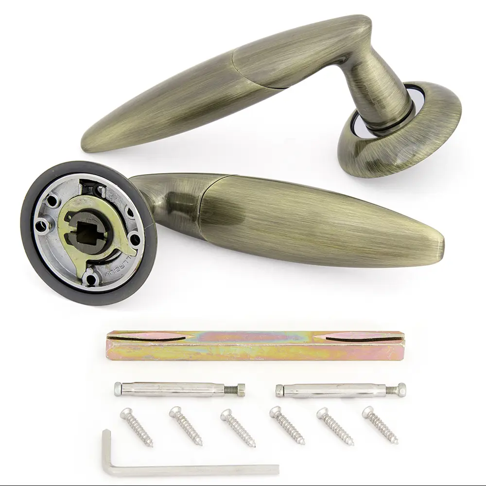 Дверная ручка Palladium Arno AB, без запирания, комплект, цвет античная бронза STLM-2190133 - Вид №1