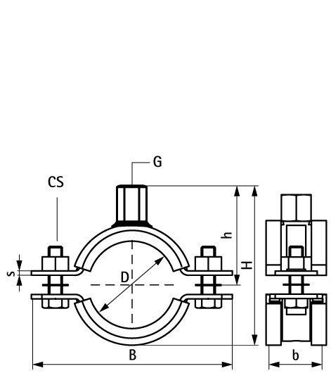 33177227 Stainless Steel Heavy Duty Clamp with Lining (M12, M16) walraven  - Вид №1