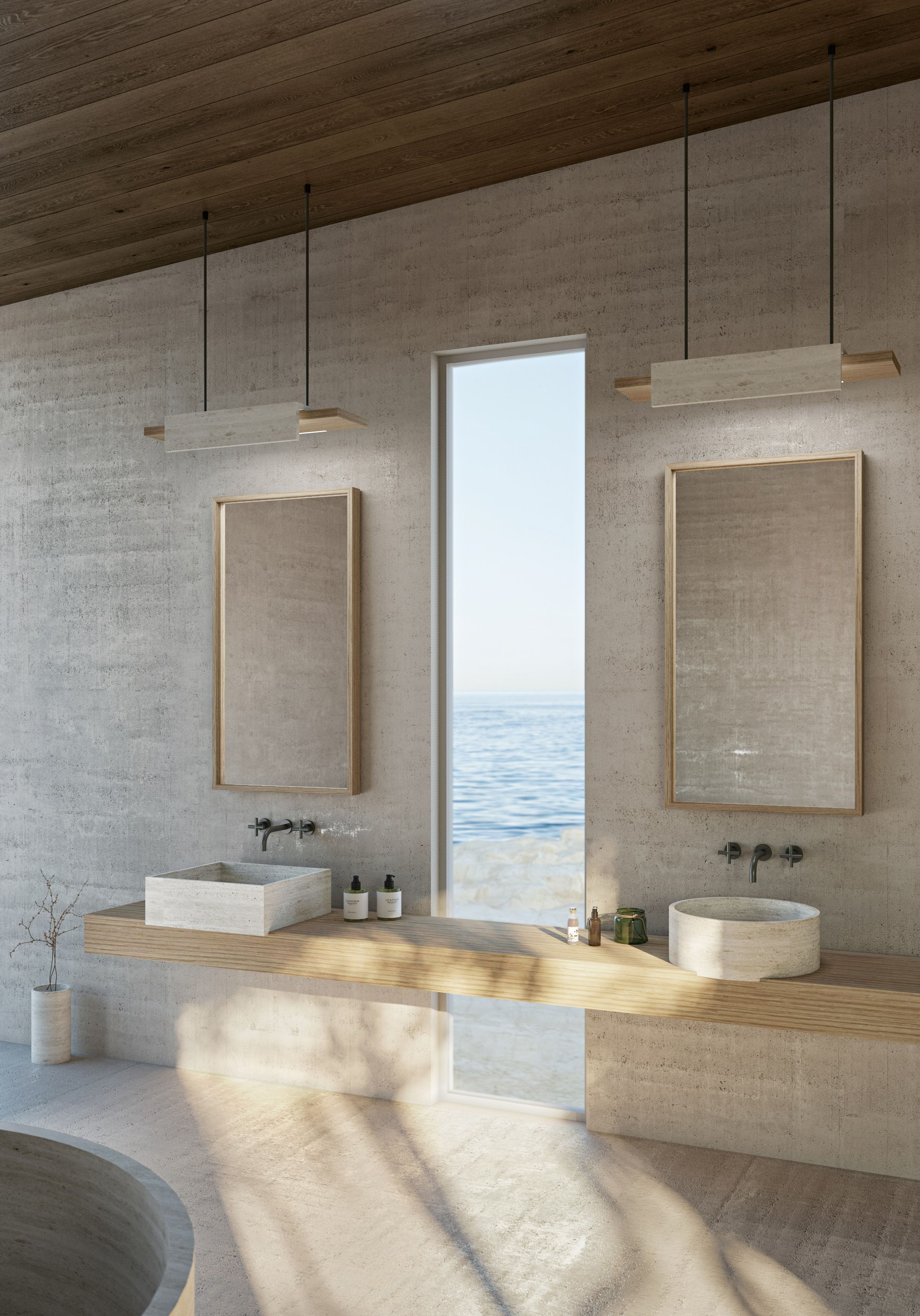 Квадратный умывальник из натурального камня Davani Parallel ARCH-00139463 - Вид №1