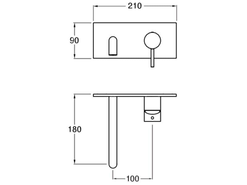 Настенный смеситель для раковины без слива CRISTINA Rubinetterie Phi ARCH-00094346 - Вид №2