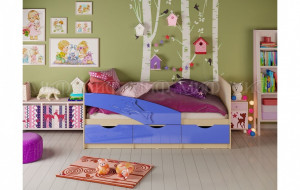 93651 Детская кровать Дельфин 80х180, синяя матовый Московский Дом Мебели
