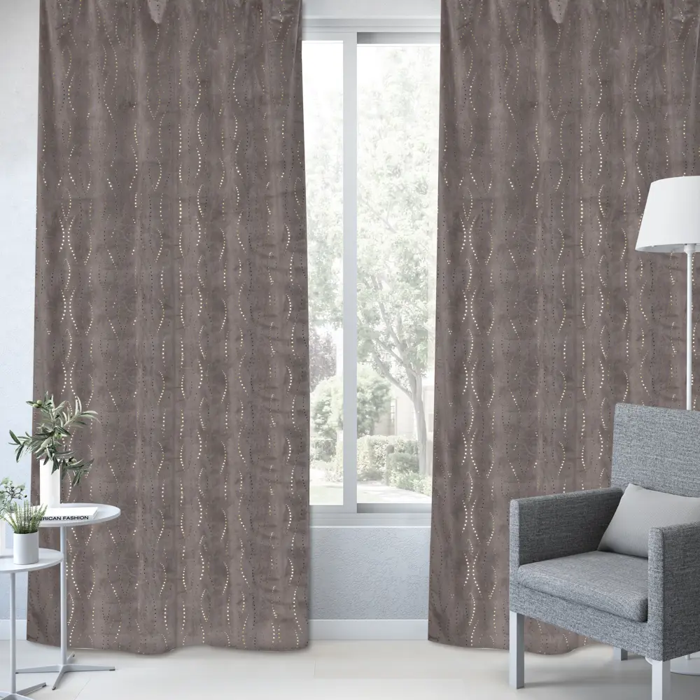 Штора на ленте Inspire Aule 140x280 см цвет серо-коричневый STLM-2102236 - Вид №6