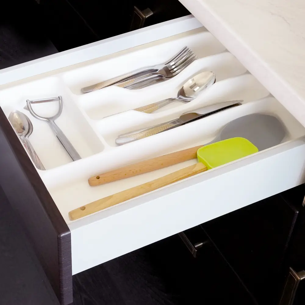 Лоток для столовых приборов KONSENSA 32.6x4.5x49 см пластик цвет белый STLM-2046558 - Вид №5