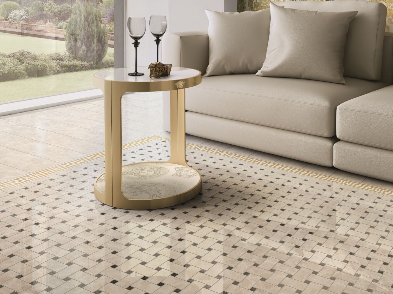 Мозаика из керамогранита Versace Ceramics метеорит ARCH-00118983