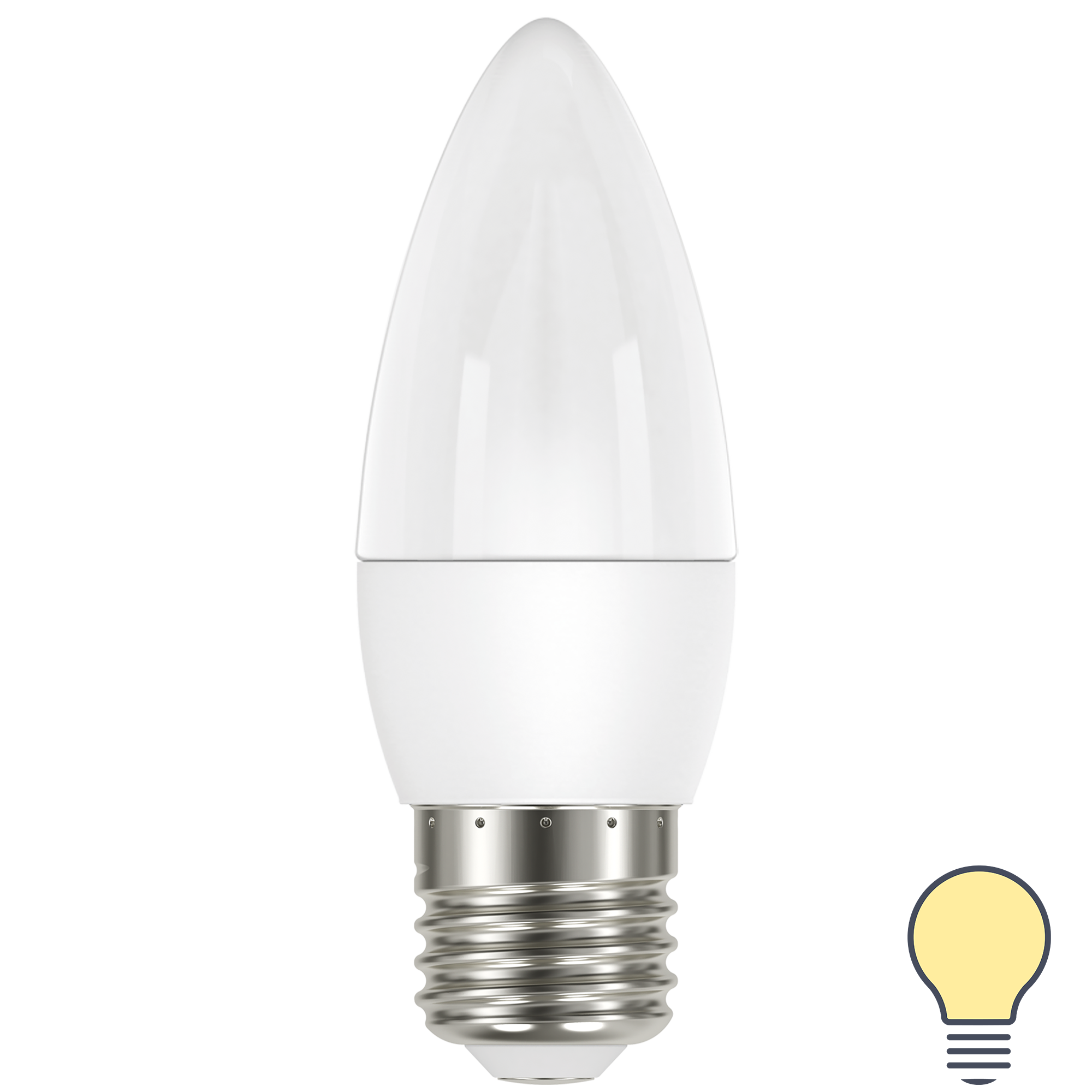 82991541 Лампа светодиодная Candle E27 175-250 В 6.5 Вт белая 600 лм теплый белый свет STLM-0038556 LEXMAN