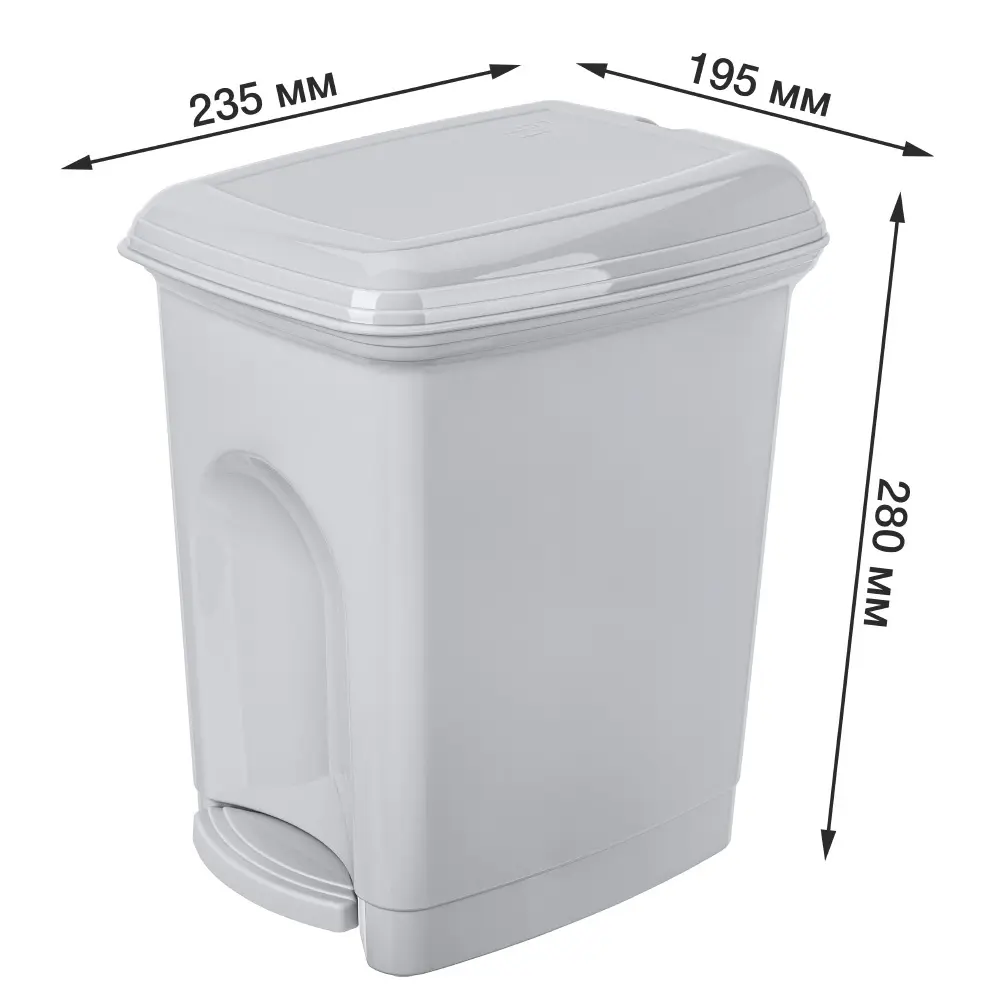 Контейнер для мусора KAPLEN с педалью 7 л - стильный и гигиеничный 12099060 КАПЛЕН Бытпласт STLM-0001750 - Вид №8