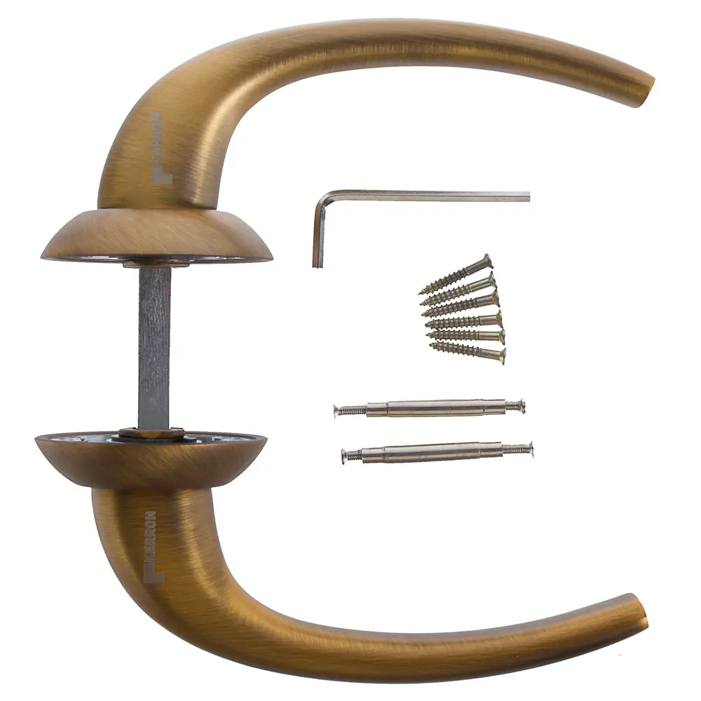 Ручки дверные на розетке Kerron DR7560, цвет кофе STLM-2031988 - Вид №2