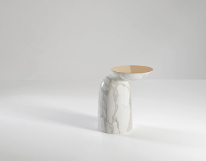 Secolo Pingu X Боковой столик из мрамора (Стандарт) сатинированная или полированная сталь.