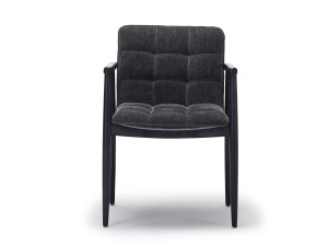 Стул из ткани и ясеня с подлокотниками