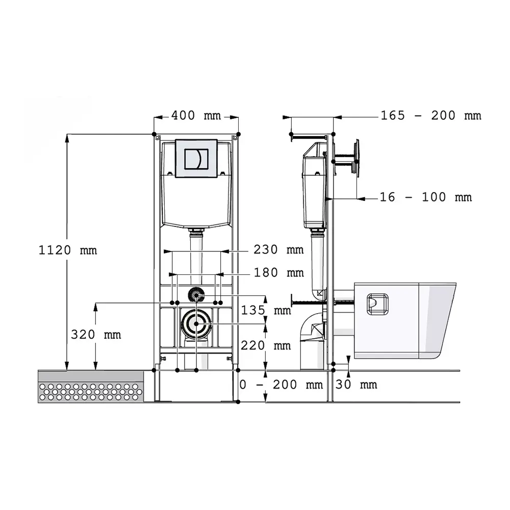 Комплект инсталляция и унитаз Culto Eddy безободковый с микролифтом клавиша цвет белый STLM-2103551 - Вид №7
