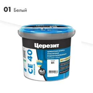 90733933 Затирка для швов до 10 мм. водоотталкивающая Ceresit СЕ 40 Aquastatic 01 белая 1 кг. STLM-1358897