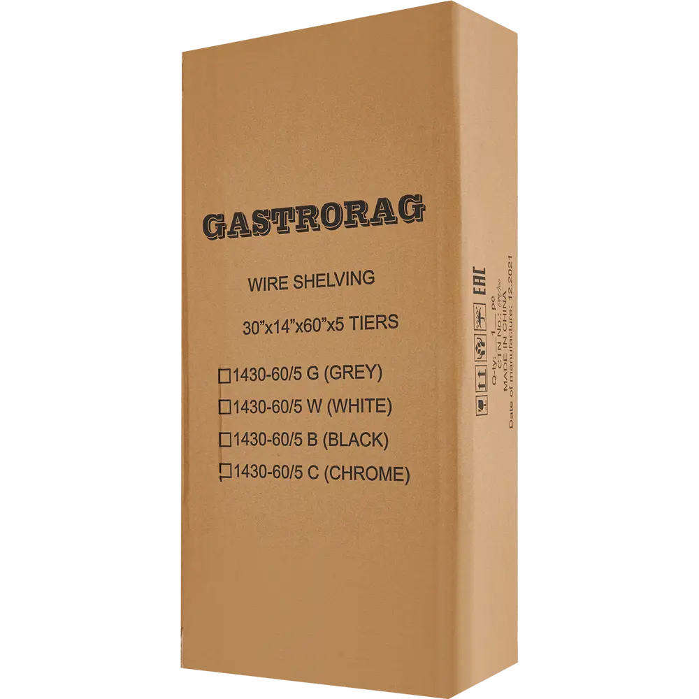 Стеллаж сетчатый 1430-60/5 C 76.2x152.4x35.6 см Gastrorag нержавеющая сталь цвет хром нагрузка на полку до 70 кг 85681402 STLM-2177517 Santreyd  - Вид №7