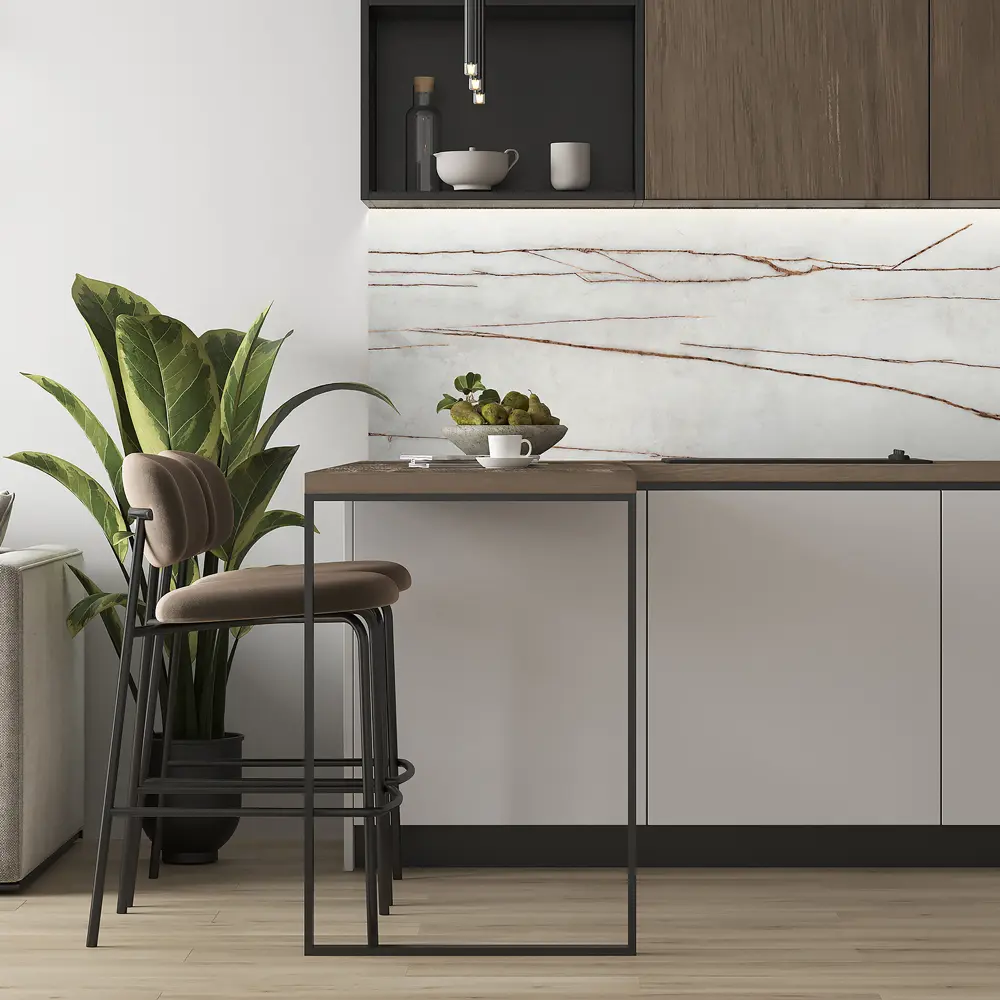 Стеновая панель Alumoart Rosso Venato Brown 55.1.4 240x60x0.4 см алюминий цвет белый STLM-2127293 - Вид №4
