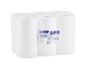 PTB702 Туалетная бумага TOP, белая, диаметр 14 см, длина 100 м, двухслойная, в упаковке 12 шт. Merida