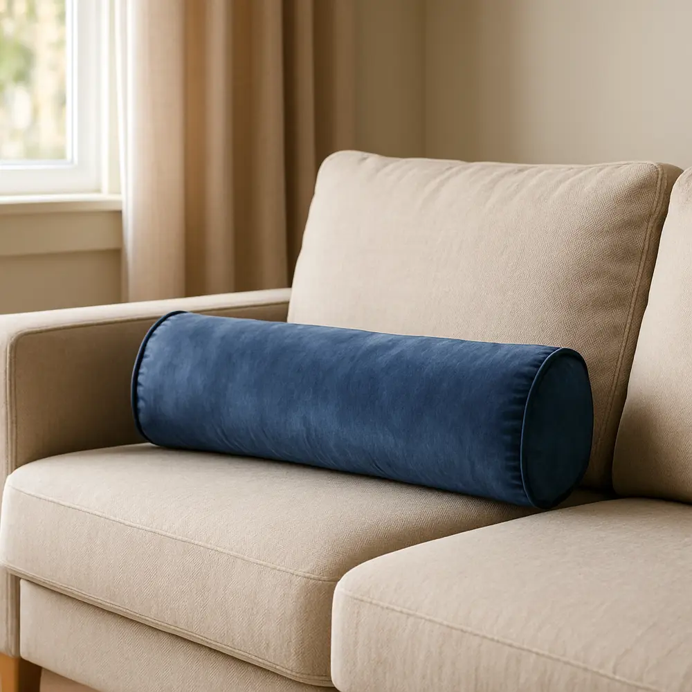 Декоративная подушка-валик 60 см в синем цвете с контрастным кантом 89434364 Santreyd STLM-1582054 - Вид №3