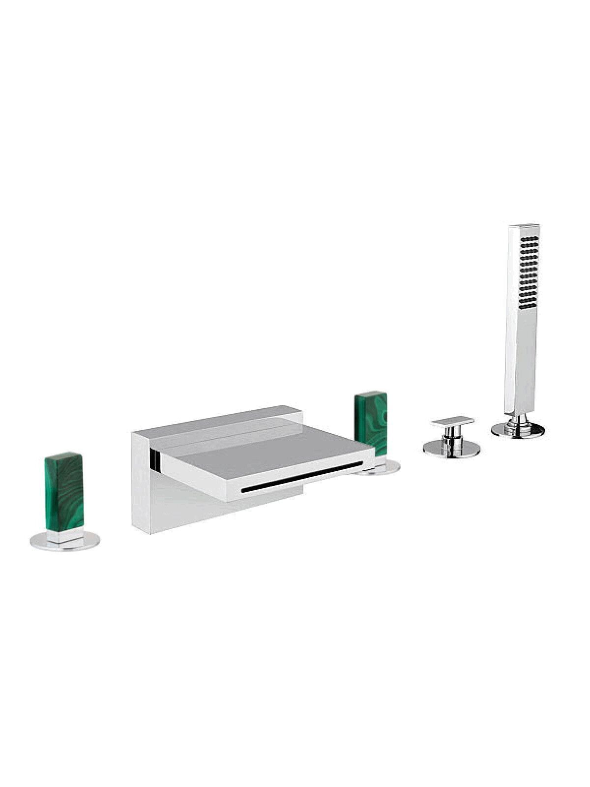 Смеситель для ванны с 5 отверстиями с водопадом и переключателем Rubinetterie Frattini Vita Due ARCH-00038193 - Вид №7