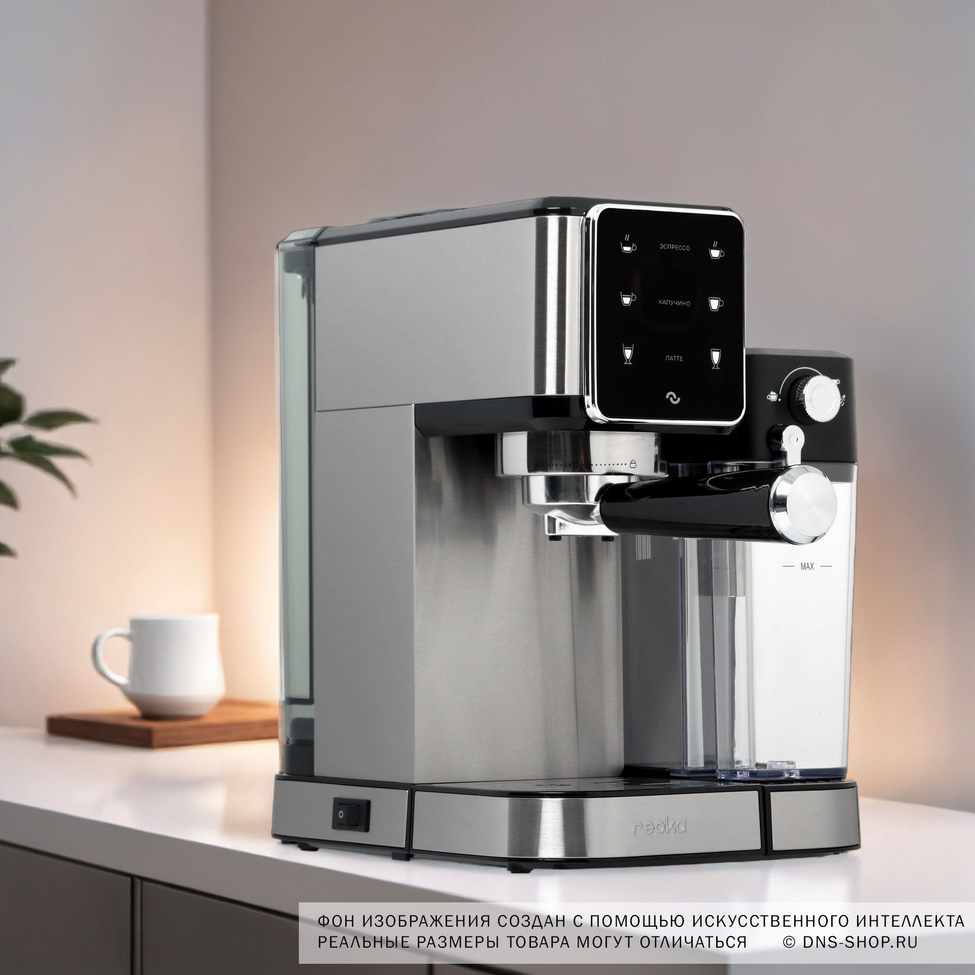 9071638 Кофеварка рожковая Reoka RKEM-500 серебристый STDN-0055832 - Вид №11
