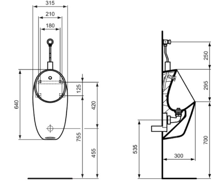 Керамический подвесной писсуар Ideal Standard i. life ARCH-00009712