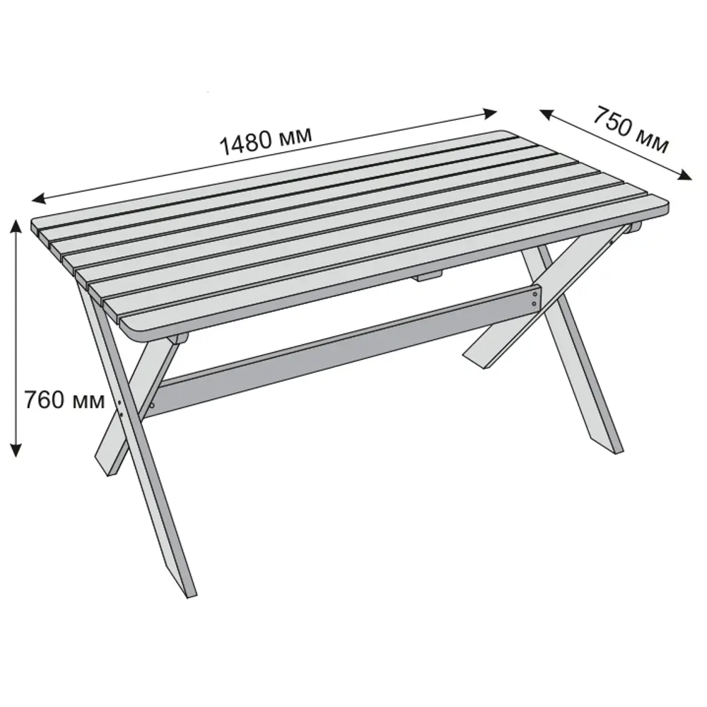 Стол садовый Эстер 148x77x75 см дерево коричневый 84169765 STLM-2206416 Santreyd  - Вид №4
