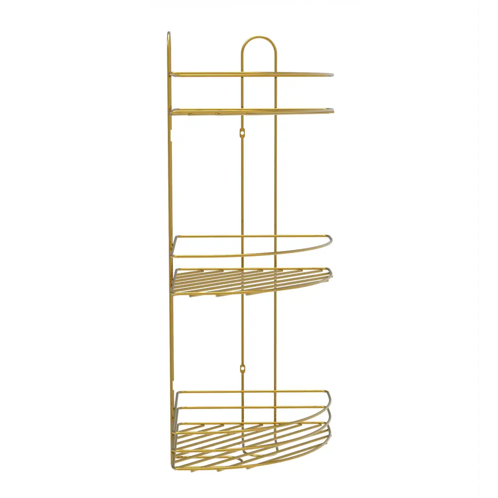 Полка для ванной Lemer Nil трехъярусная 23x23 см металл цвет золото STLM-2198963 - Вид №3