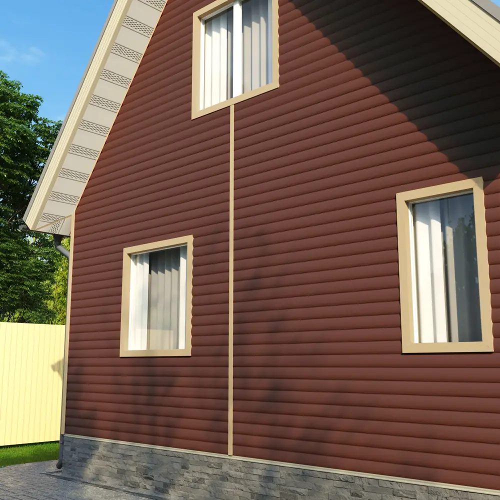 Сайдинг виниловый FineBer Блок-хаус 3 м Темно-коричневый 0.696 м² STLM-2096133 - Вид №3