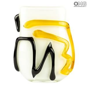 3602 ORIGINALMURANOGLASS Ваза Медовая - дутое муранское стекло OMG 23 см