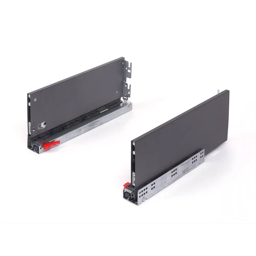 Комплект роликовых направляющих Flowbox h144 400 мм, сталь, цвет антрацит 85441371 STLM-2144066 Santreyd 