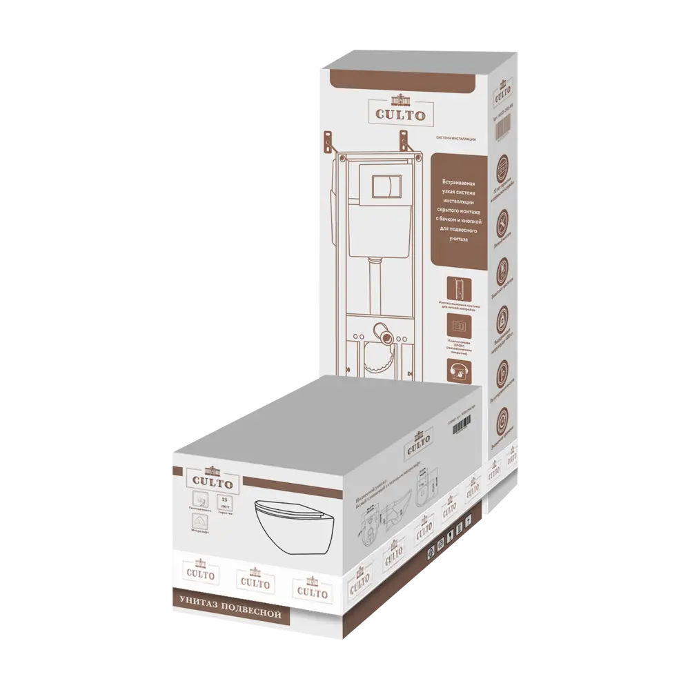 Комплект инсталляция с унитазом Culto Dufi с кнопкой цвет черный матовый STLM-2179120 - Вид №5