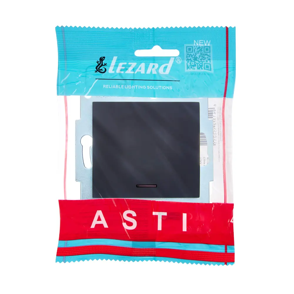 Выключатель встраиваемый Lezard Asti 1 клавиша с подсветкой цвет черный бархат 89385520 STLM-2208017 - Вид №4