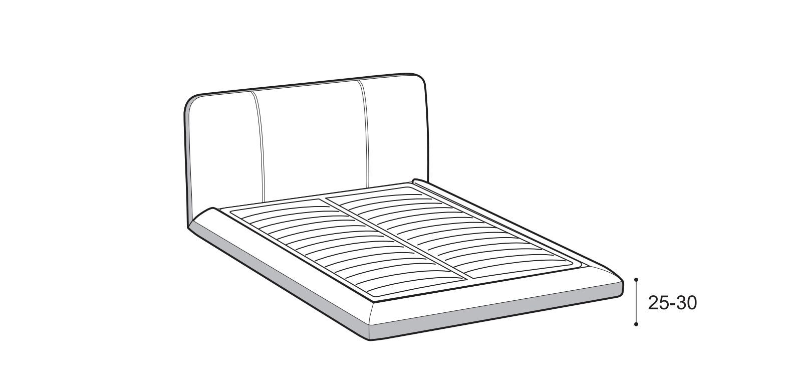 Двуспальная кровать из ткани с мягким изголовьем Ditre Italia Avalon ARCH-00010074 - Вид №5