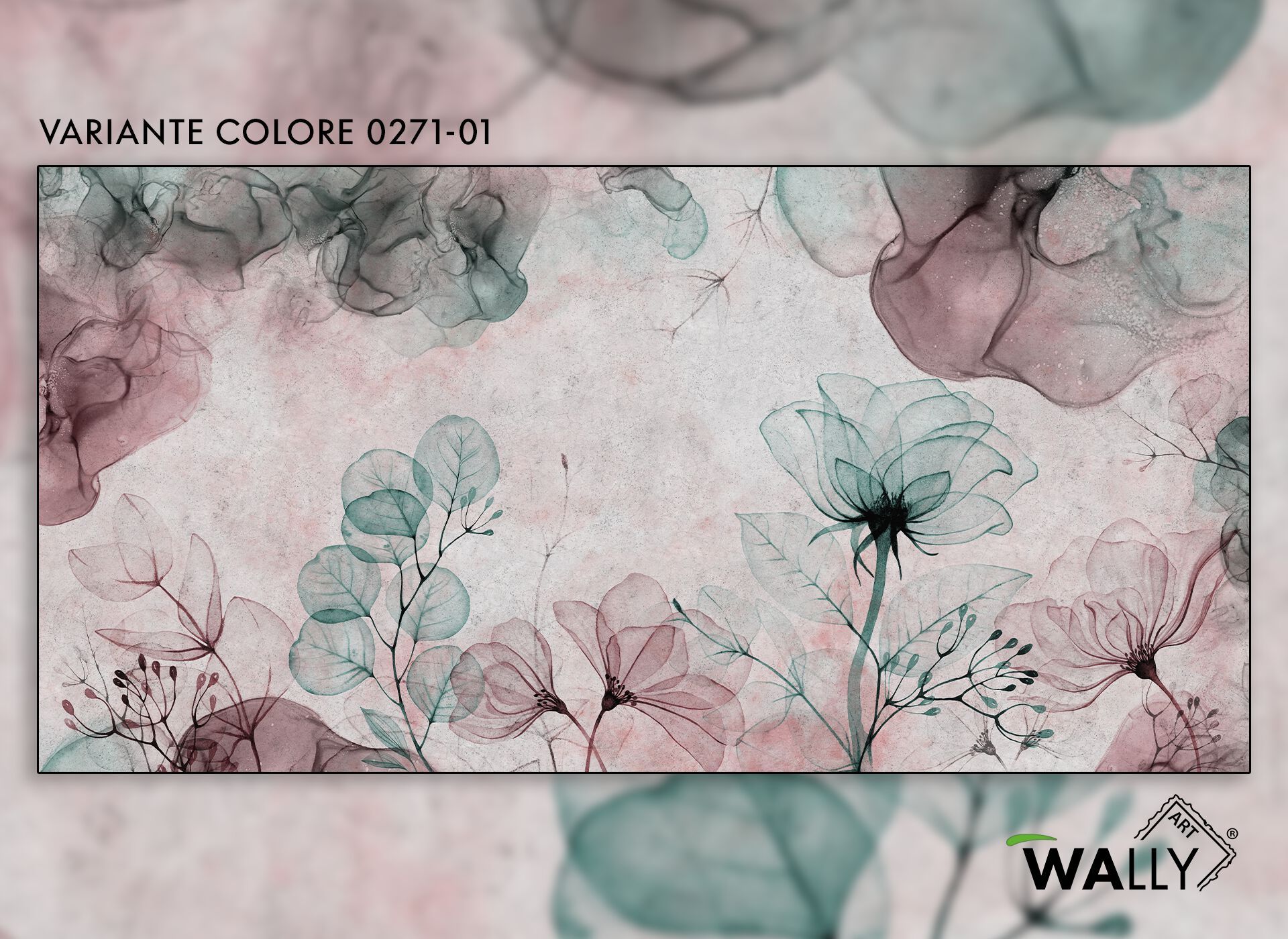 Моющиеся нетканые обои с цветочным рисунком WALLYART Lacollection ARCH-00133943 - Вид №1